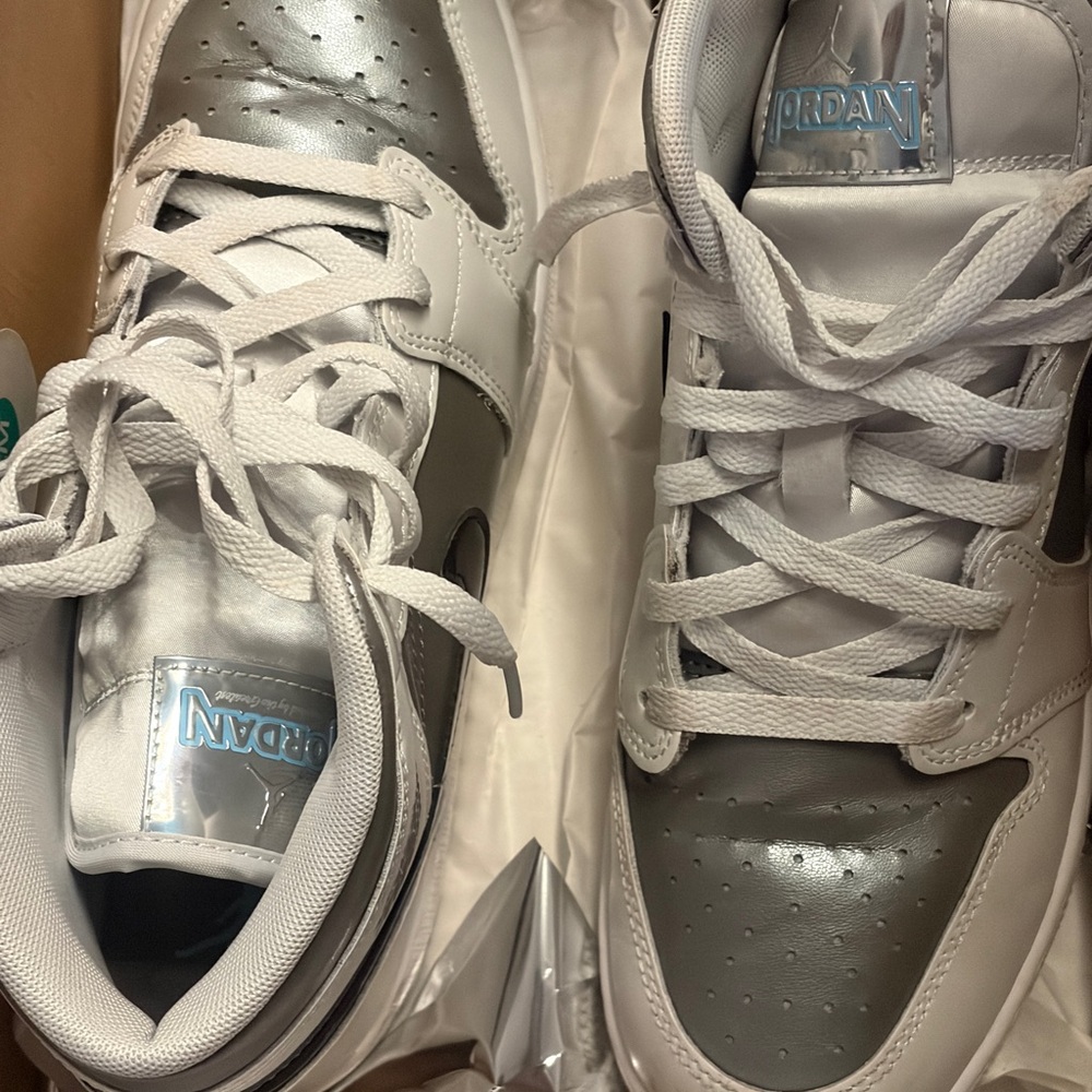 Jordan Kids' White and Gray Sneakers